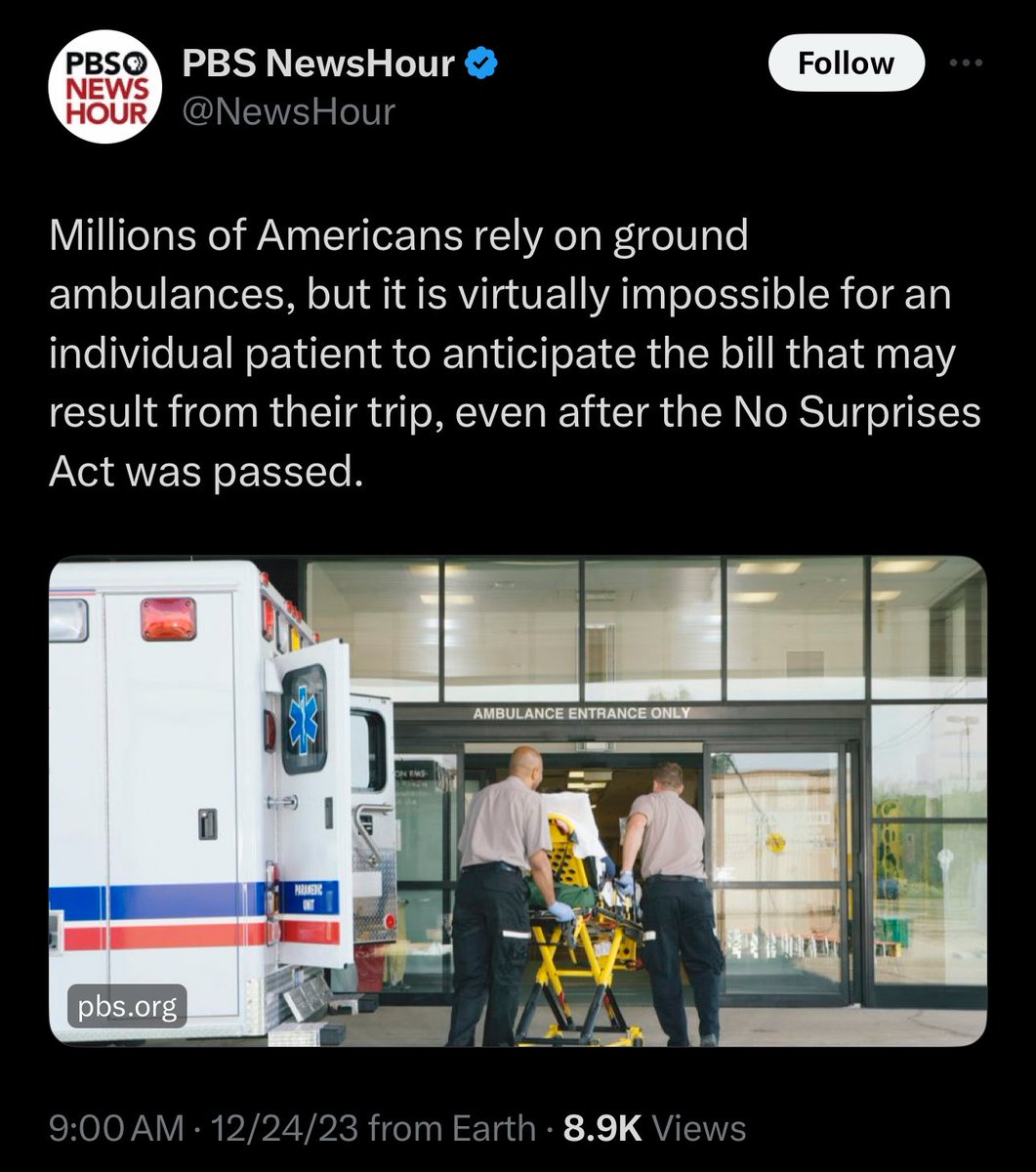 AuforGA's tweet photo. ~3M privately insured Americans are taken to ERs by ambulance per year.
Of those trips >1/2 are deemed “out of network” by insurance companies.
https://t.co/2XZoCI2wQ8
My bill #HB286, The Consumer Protections for Emergency Transportation Act, would prevent such surprise bills. https://t.co/uZTzT0euZM