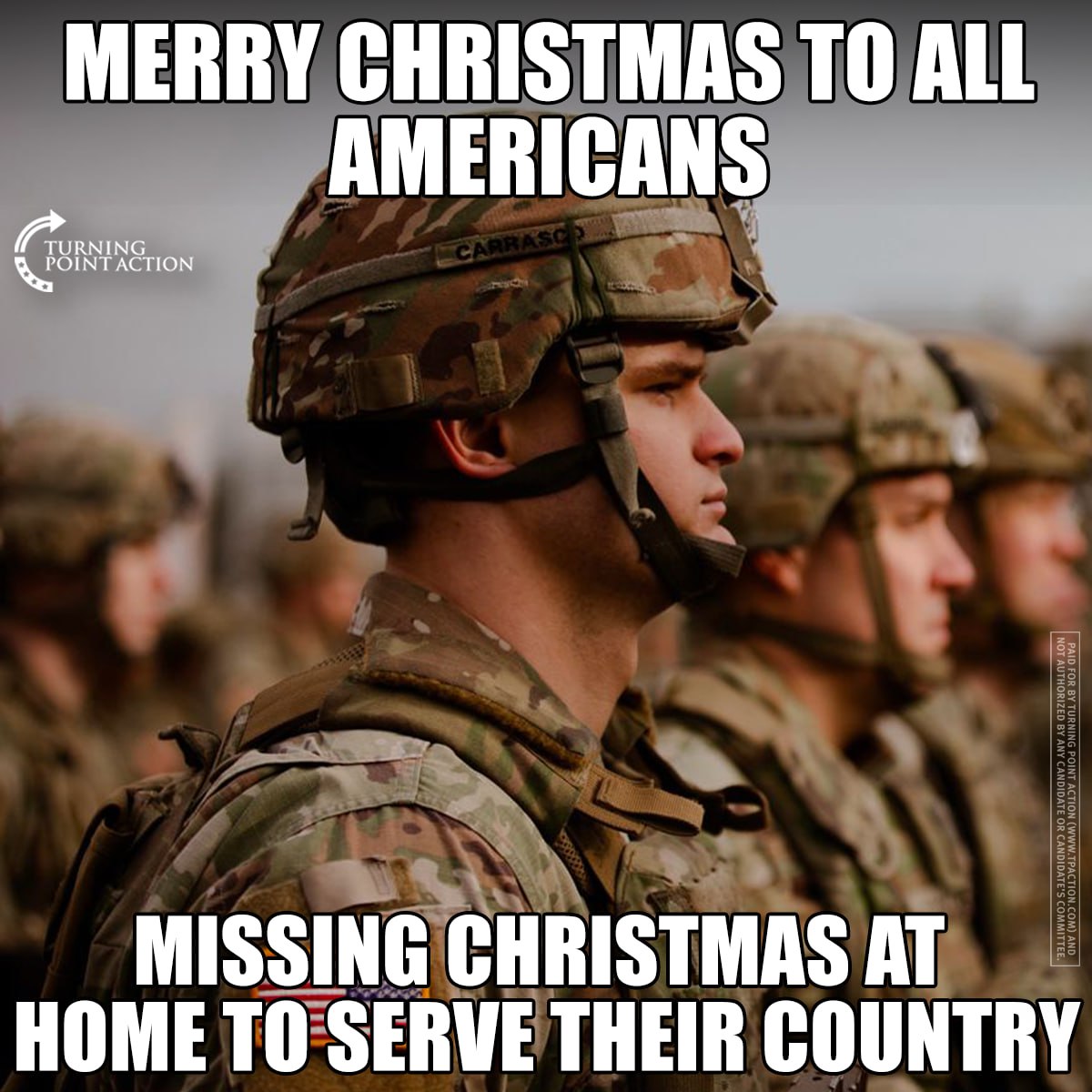 TPAction's tweet photo. Wishing everyone who can't be with their family a very Merry Christmas! 🇺🇸 https://t.co/mVfeRsRLzS
