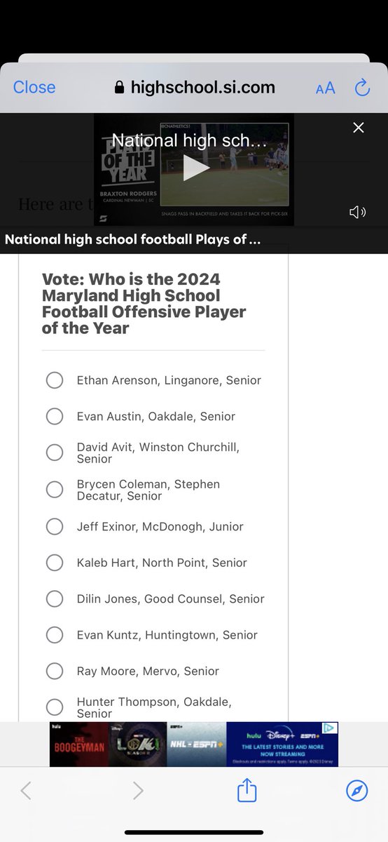 Go vote for me for offensive player of the year highschool.si.com/maryland/2023/…