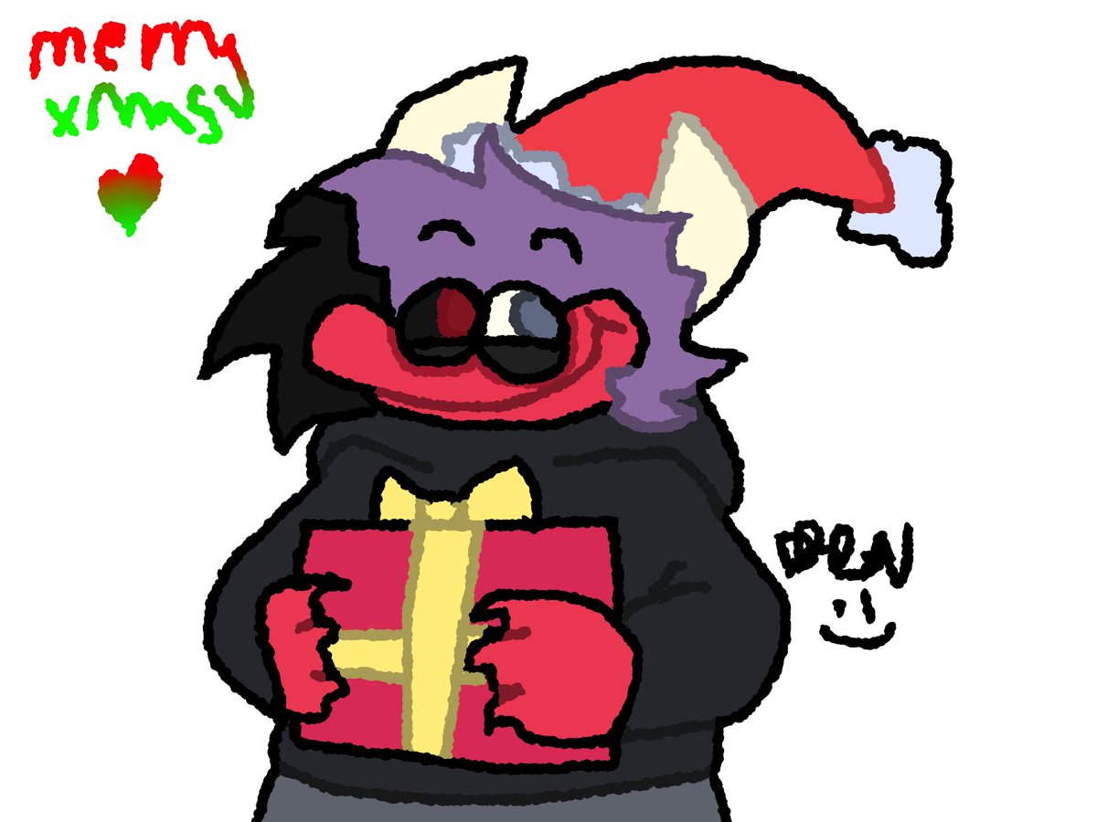 DragonGamerBME's tweet photo. MERRY CHRISTMAS FROM THE DRGN :] TEAM!!!
(by team I mean me and me lmao)
(drew this with a mouse! very cool!)
#oc #MerryChristmas https://t.co/7wL6Fn9C3n