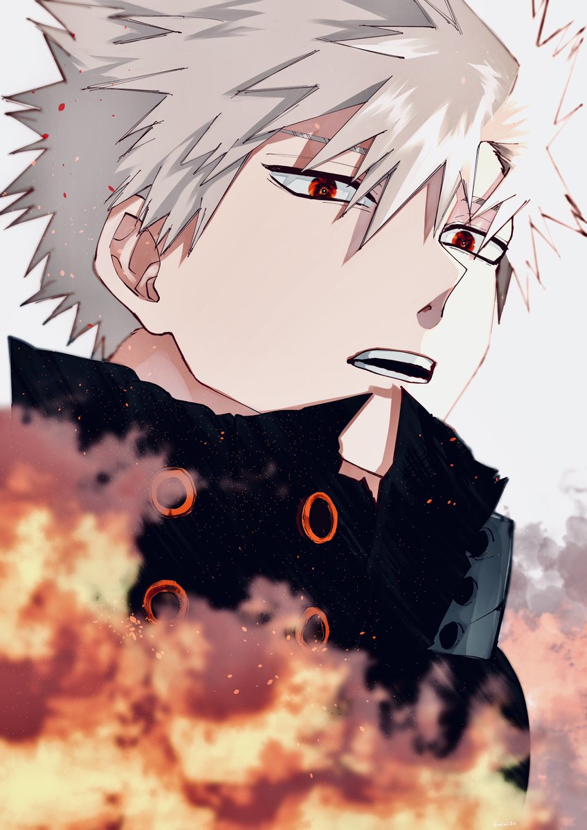 bakugou katsuki male focus 1boy red eyes solo spiked hair open mouth short hair  illustration images