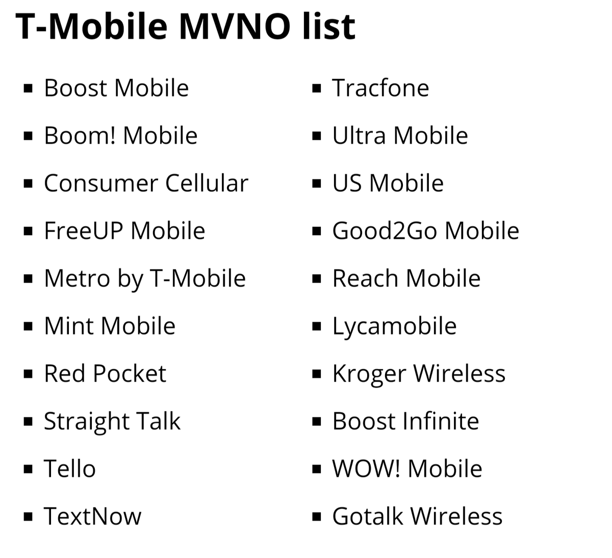 Reminder that if you are on one of these carriers, you're on T-Mobile's network! 

@Projectfi (Google Fi) is another that is not listed here, if you know of any others call them out!