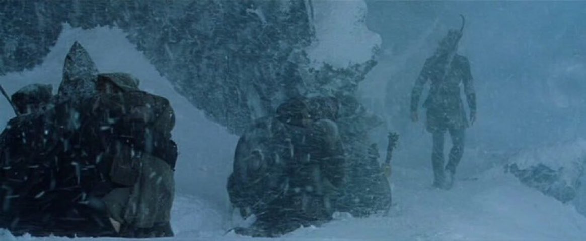 In Lord of the Rings: The Fellowship of the Ring, Legolas can walk on the snow while the rest have to trudge through it as he is an elf and has a lightstep
