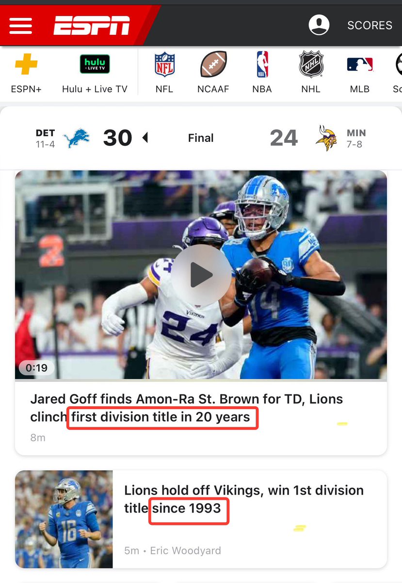 It's ok <a href="/espn/">ESPN</a>... The number of decades since our last division title were starting to become a blur for us, too. 

Go <a href="/Lions/">Detroit Lions</a>!

 #OnePride