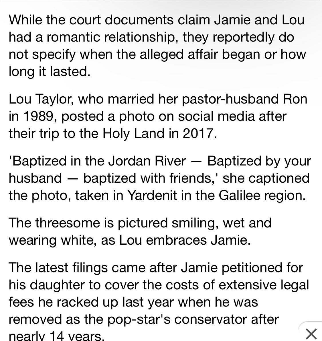 FREEDBRITNEYCA's tweet photo. @8bit_bb Maybe she's referencing when Lou and Jamie got baptized in Israel in 2017... https://t.co/qdEjClY5R6