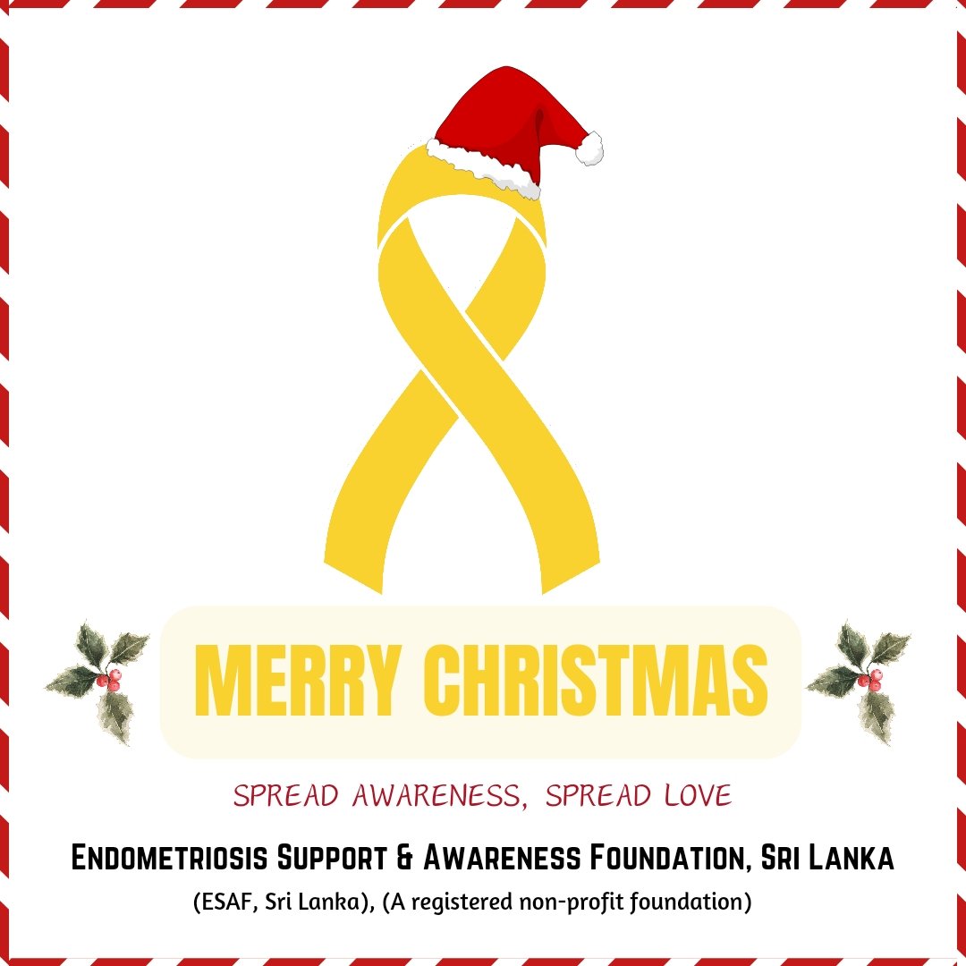 Wishing you a Merry and Healthy #Christmas from the Esaf Sri Lanka family! 🎄

May this season bring awareness, understanding, and support for those battling #endometriosis. Let's spread love, compassion, and health this festive season. 💛

#EndometriosisAwareness #MerryChristmas