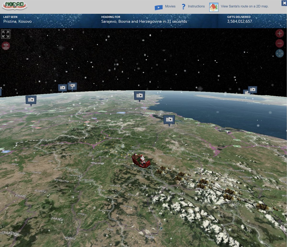 Just happened to browsing the NORAD tracker ... Santa is about to pass over #Bosnia.  

Peace on earth &amp; goodwill to all mankind.  Peace needs to be all year round, not just at Christmas.