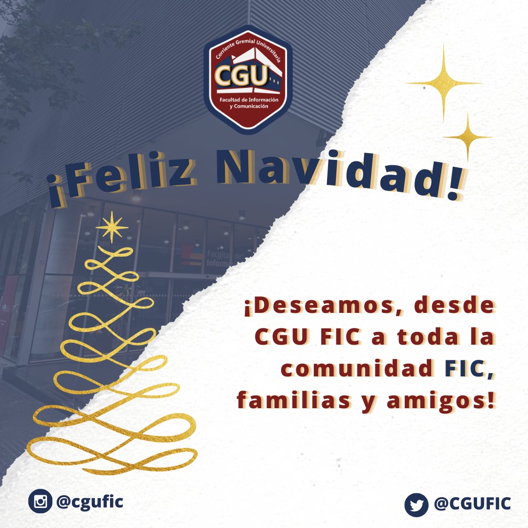 CGUFIC's tweet photo. ¡Feliz navidad!🙌🏻🎉
Desde CGU FIC deseamos felices fiestas a todos, tiempos de descansar luego de tanto esfuerzo y dedicación, muchas veces lejos de la familia y los amigos. 

Deseamos que cada uno disfrute a su manera u renovemos energías para seguir en 2024 dando lo mejor!❤️ https://t.co/FUR1F1w0jY