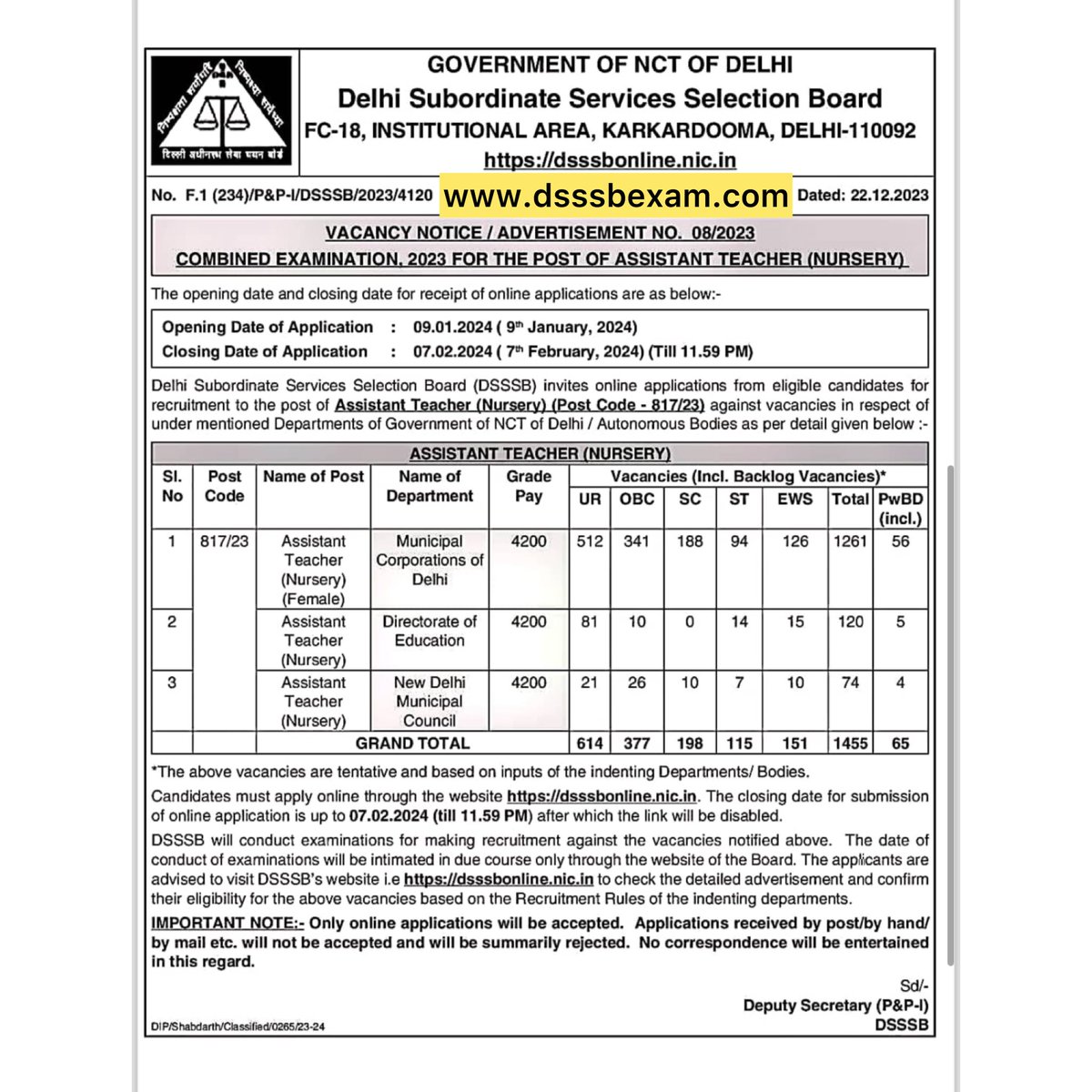 DSSSB EXAM tweet media