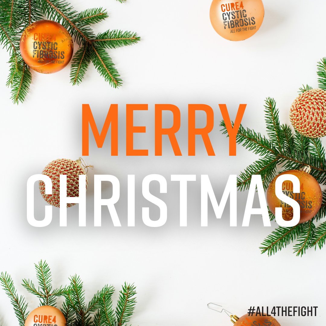 Cure4CF Foundation (@cure4cff) on Twitter photo Wishing our wonderful #CFArmy and wider CF Community a very Merry Christmas. 🎄
While presents and Christmas cheer are great, there's only one Christmas wish on our minds - a cure for cystic fibrosis. We know that our CF Army won't stop until we have found one. 🧡 Wishing our wonderful #CFArmy and wider CF Community a very Merry Christmas. 🎄
While presents and Christmas cheer are great, there's only one Christmas wish on our minds - a cure for cystic fibrosis. We know that our CF Army won't stop until we have found one. 🧡
