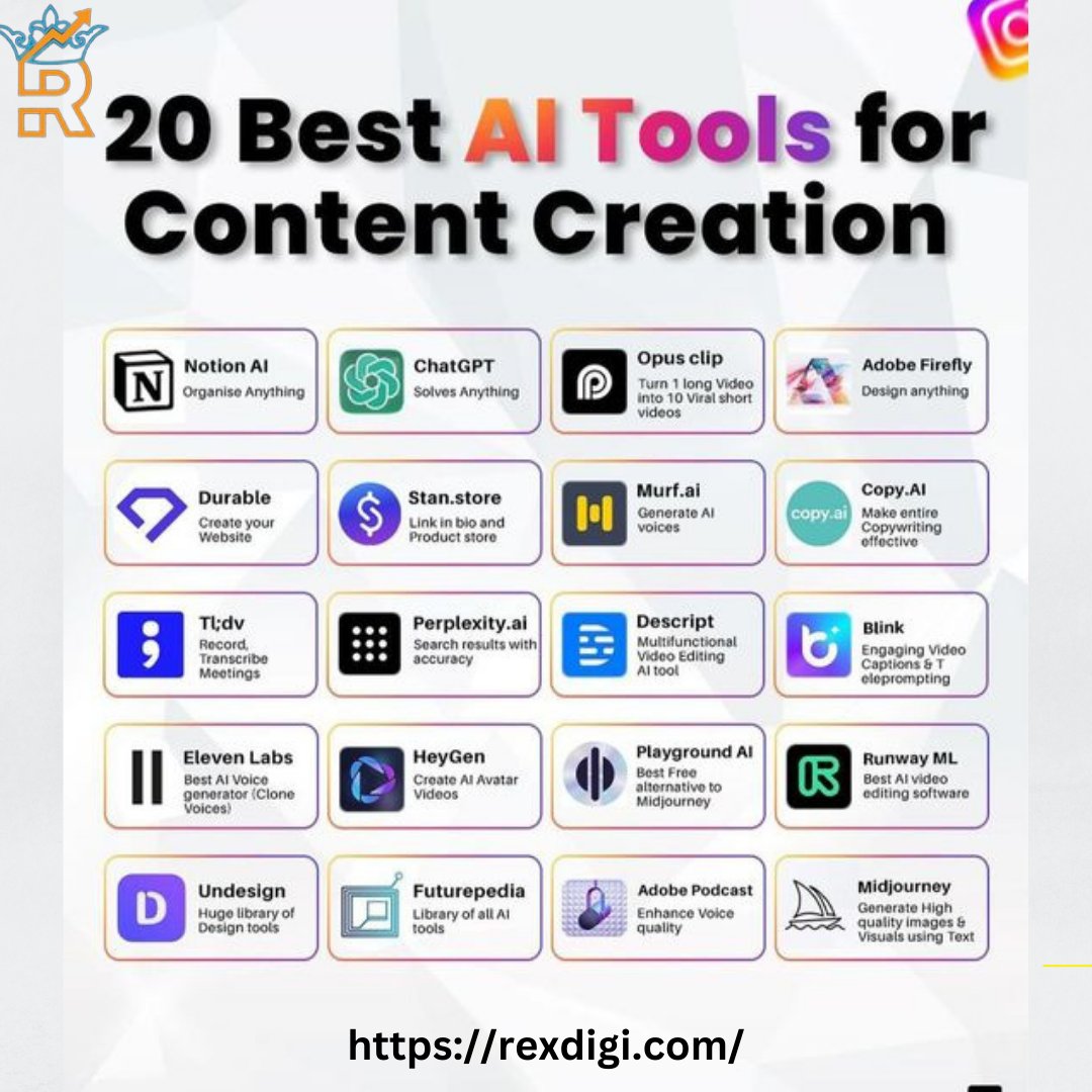 20 best tools for content creation.
Elevate your content game with the 20 best tools for creation! 🎨Web: rexdigi.com

#ContentCreation #DigitalTools #CreativeResources
#ContentCreation
#CreativeTools
#DigitalContent
#ContentCreationTools
#ContentMarketing