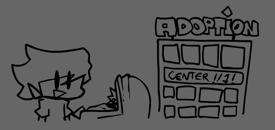 FunkConsTeam's tweet image. Dasher's daily doodle :
Wadi is back to the Adoption center...