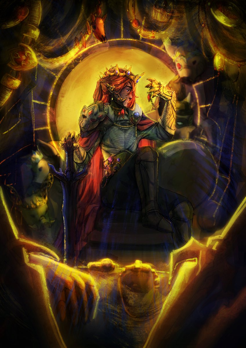 Firexima's tweet photo. °˖✧⚔️ [ODE TO THE BLADE] 👑✧˖°⋆｡˚

I had the opportunity to make a piece for the @odetotheblade Technoblade zine! 
It’s finally been released so please go check it out in the link in replies.

[#technobladefanart] https://t.co/8FweNEZOZo