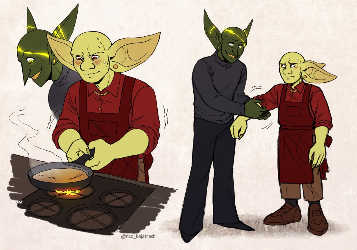 Something you never thought you'd see: <a href="/MamaMingles/">Miss Mingles</a>'s Saul gently pressuring Copperwell into helping make candy for charity 🍬 

There was obviously more of a lead up to this--but he's just starting to accept that maybe he's capable of leaving his comfort zone after all