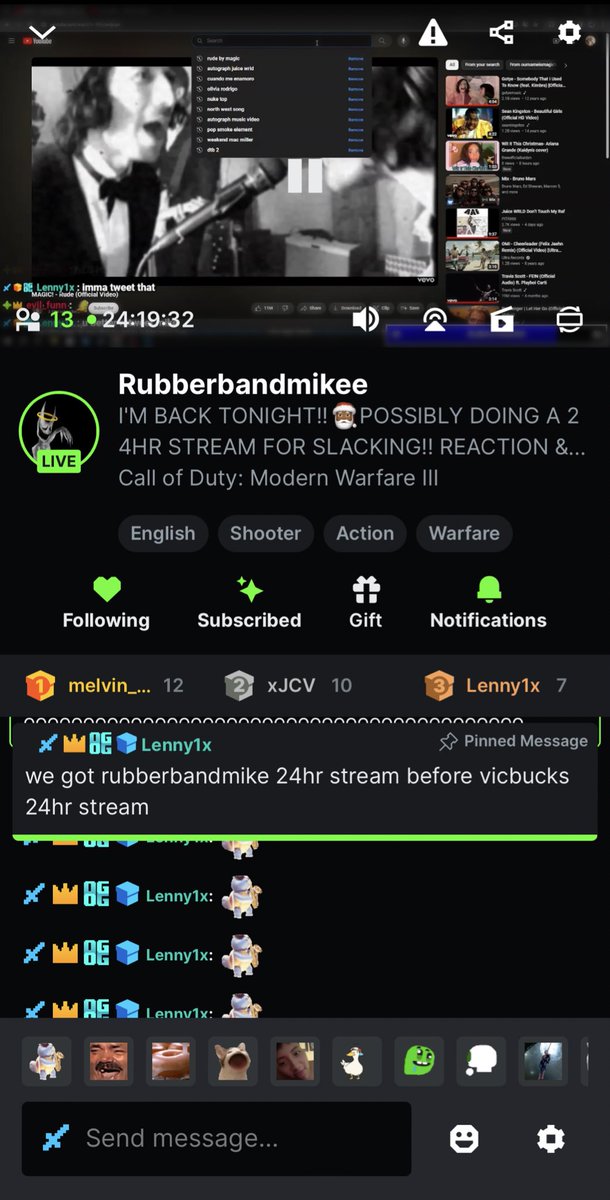 We got a <a href="/rubberbandmike_/">mike💫</a> 24hr stream before a <a href="/vicbuckss/">vic bucks</a> 24hr stream