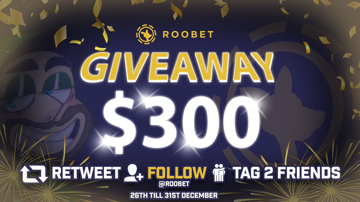 $300 GIVEAWAY💚🫶 ✅️Follow @Roobet ✅Like + RT ✅Tag 2 Friend ⏰Rolling in 5 Days