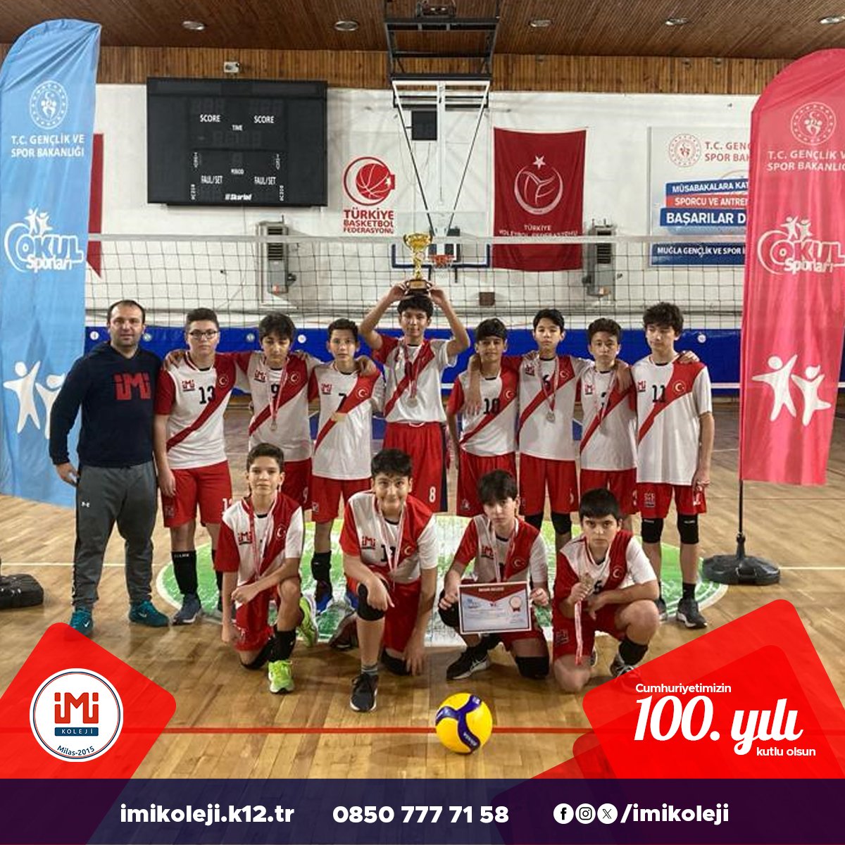 Muğla Okul Sporları kapsamında düzenlenen Voleybol Yıldız Erkekler İl Birinciliği Müsabakalarında okulumuz İMİ KOLEJİ Yıldız Erkekler Voleybol Takımımız Muğla 2'ncisi olmuştur. Elde ettikleri başarıdan dolayı öğrencilerimizi ve öğretmenimizi tebrik ederiz.