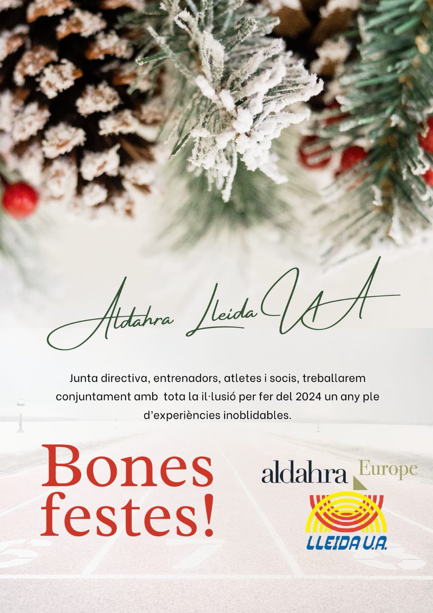 Junta directiva, entrenadors, atletes i socis, treballarem conjuntament amb tota la il•lusió per fer del 2024 un any ple d’experiències inoblidables. Bones Festes i Feliç 2024💚