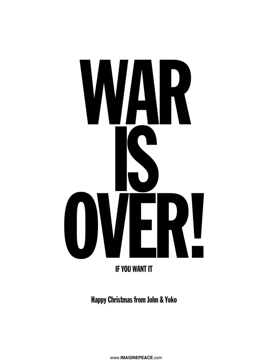 BeatlesEarth's tweet photo. War is Over!
If you want it

Happy Christmas from John and Yoko https://t.co/dZnc0lqgdw