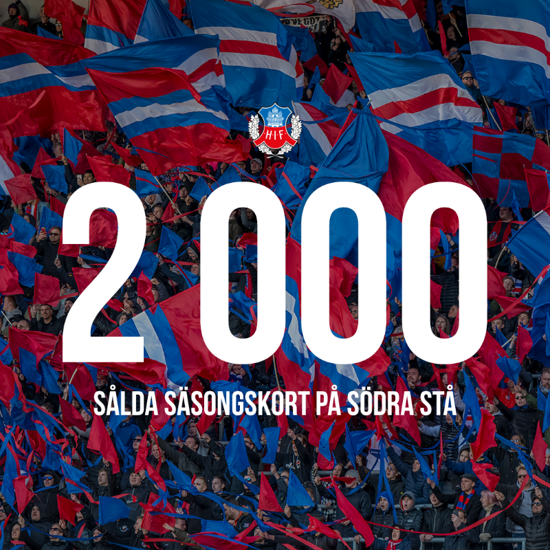 HelsingborgsIF's tweet photo. 𝟐 𝟎 𝟎 𝟎❗️

Under julafton passerade vi 2 000 sålda säsongskort på Södra Stå. Det är historiskt, överväldigande men framför allt oerhört glädjande. Vi kan inte nog uttrycka vår tacksamhet, ni är helt magiska! ❤️