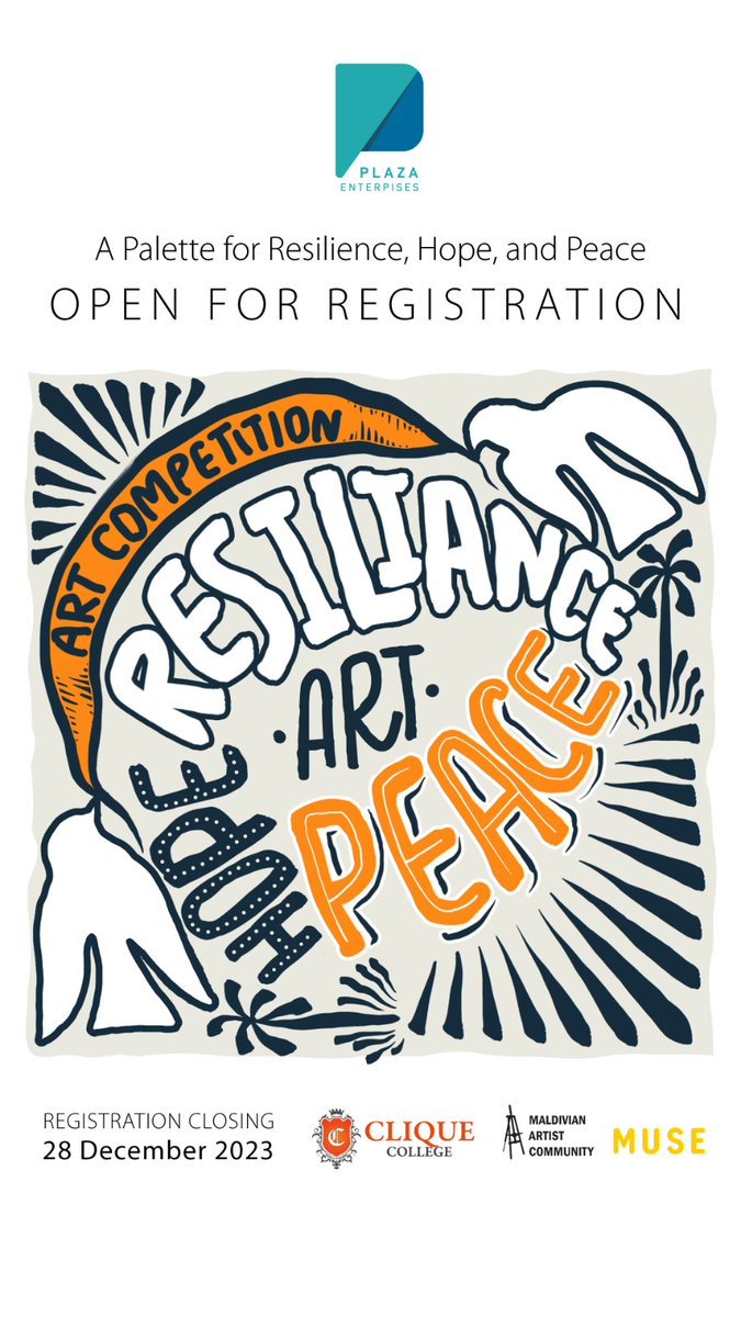 Exciting news! Presenting Plaza Online'A Palette for Resilience, Hope and Peace' Art Competition. Calling all artists 14-30 to share your stories of resilience, hope, and peace. Register for free: forms.gle/b7SmHp9oVoHSKT… Open for the Public!