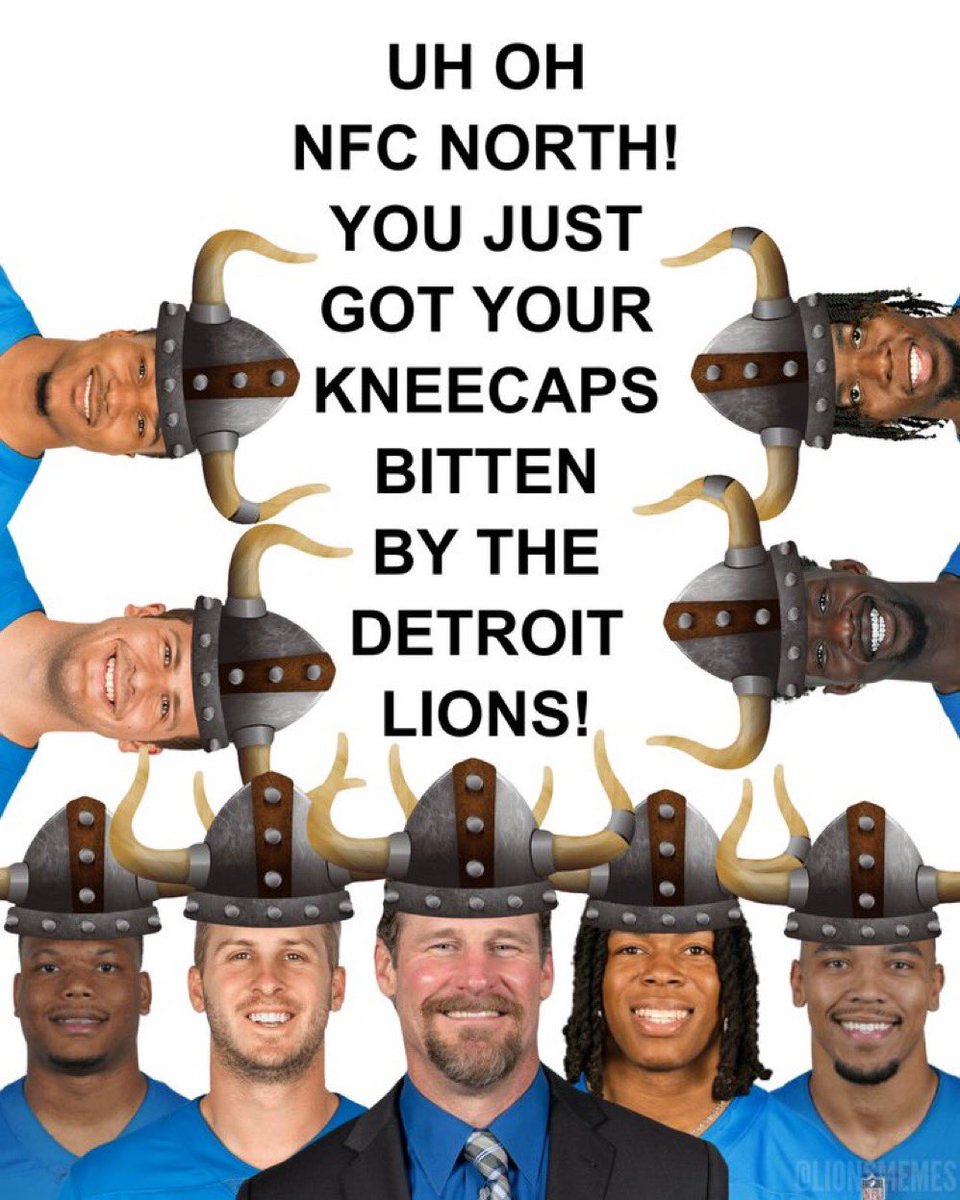 RGIII's tweet photo. Watching the Lions go from the laughing stock of the NFL to NFC North Champs has been amazing to watch. Happy for all the fans that stuck it out with the team through the tough years. People thought biting off knee caps wouldn’t work, but the Lions are now KINGS OF THE NORTH. https://t.co/NzZaktJcDx