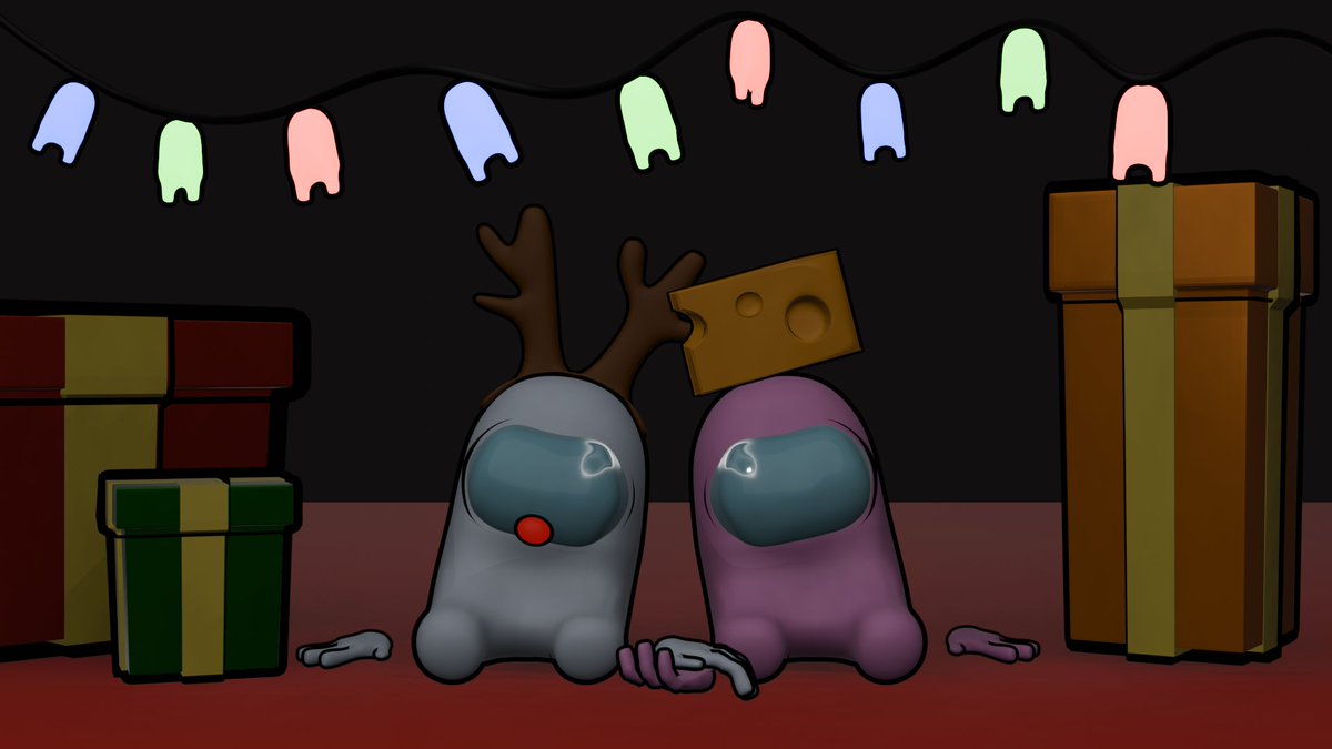 double_cheesu's tweet photo. Merry Christmas everynyan~<З

Here's some #AmongUs christmas art, that I did for my wonderful gf 
#MerryChristmas #innerslot #amongusart https://t.co/a1dTlMLLrg