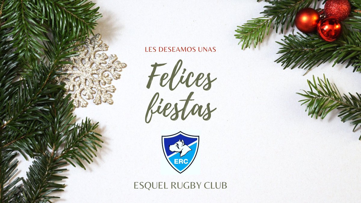 EsquelRugbyClub's tweet photo. ¡Felices Fiestas! 🎄

Saludamos a todos nuestros jugadores, a los entrenadores, a la comisión directiva y a todos los amigos y familias de Esquel Rugby Club en estas fiestas. 💫

Somos Dogos, Somos ERC 🇪🇪 https://t.co/okP5viZ7ga