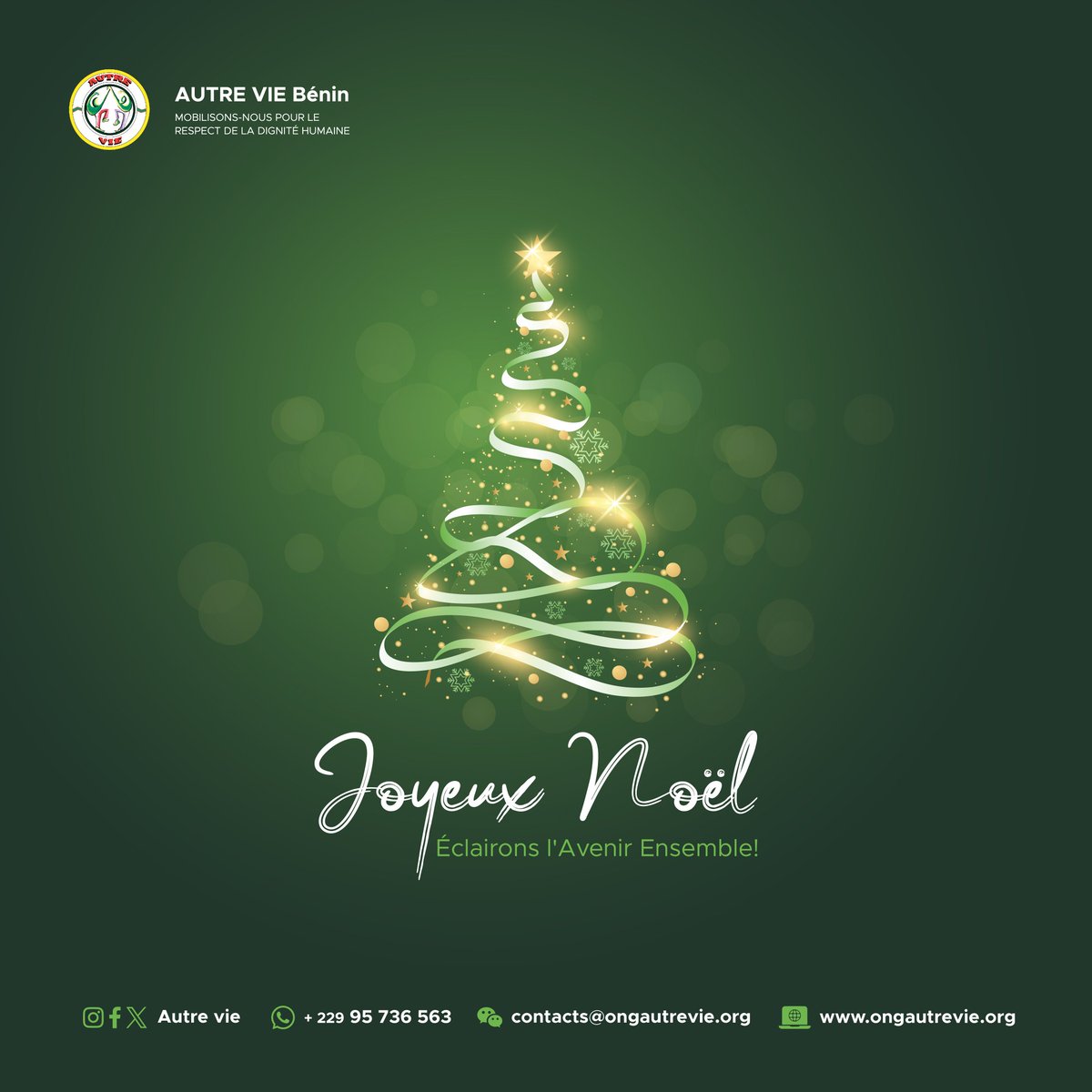 Chers Partenaires et Sympathisants, toute l'équipe de l'ONG AUTRE VIE vous souhaite de jouir pleinement des grâces de la Nativité ! 
Joyeux Noël à tous !