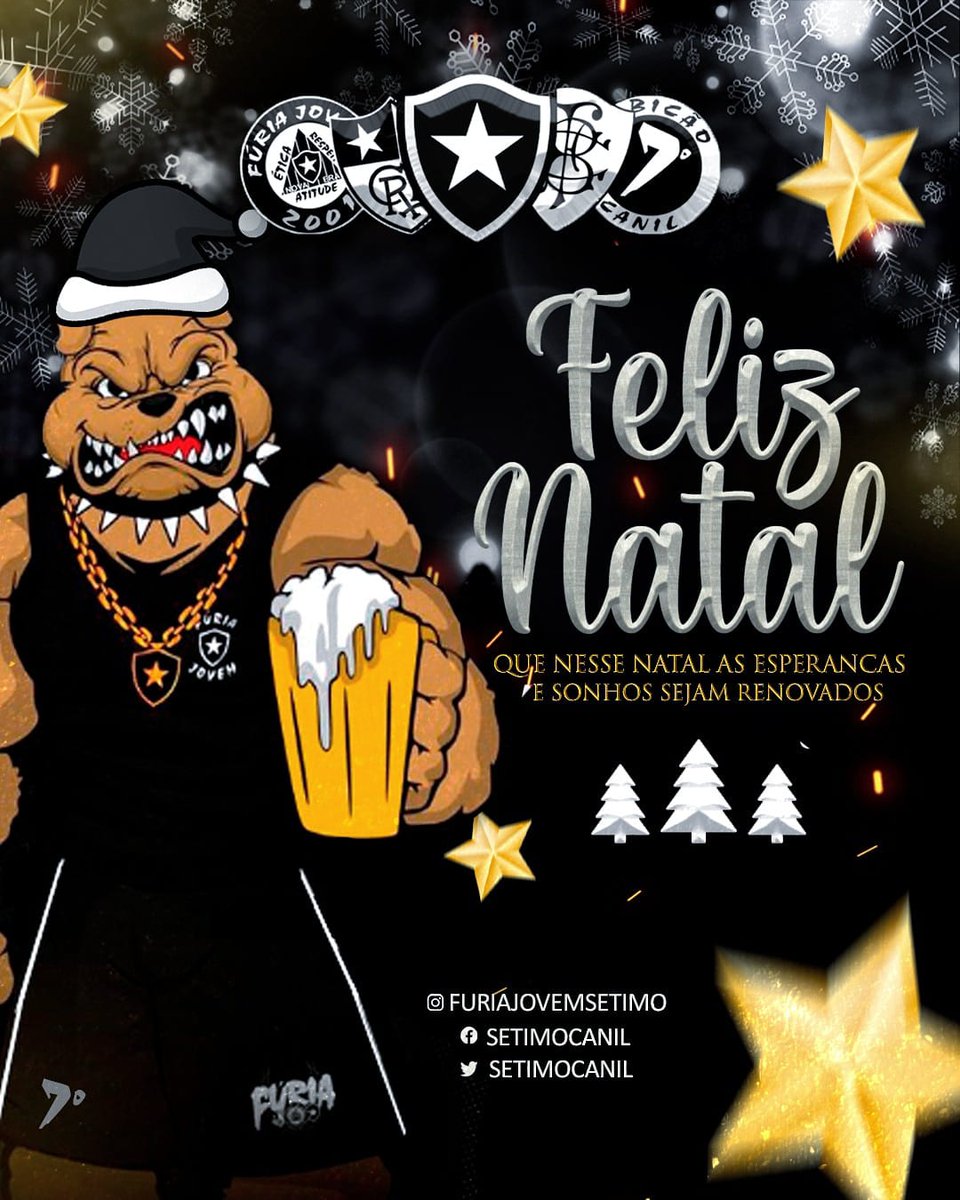SetimoCanil's tweet photo. FELIZ NATAL! 🎄🎁
O Sétimo Canil deseja um feliz natal e boas festas a todos os Botafoguenses. #fjb #torcidabotafogo #amaiordobotafogo https://t.co/BgOUdOky1W