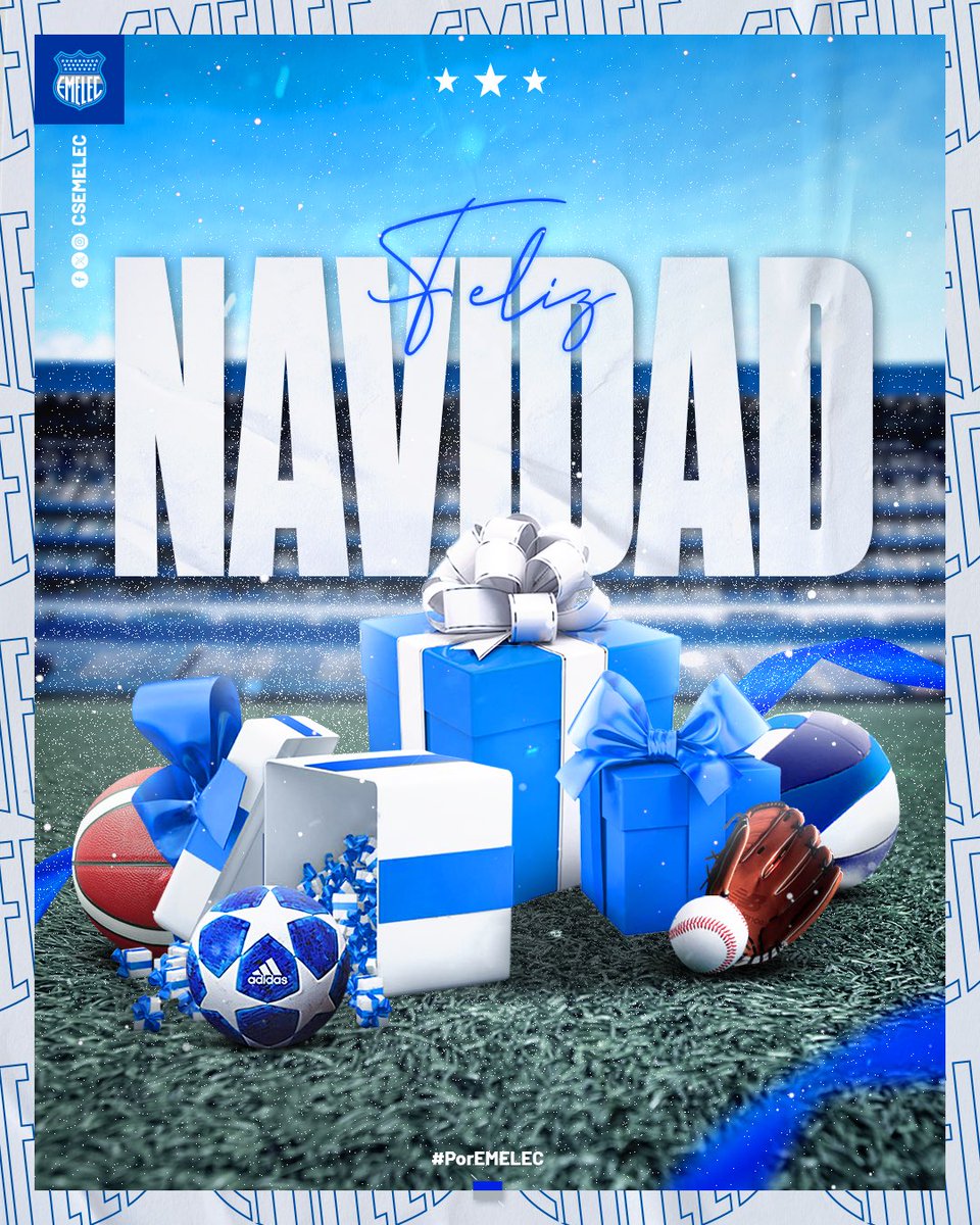 🎄🤩Todos los que conformamos la familia del Club Sport Emelec le deseamos Feliz Navidad a nuestros socios e hinchas 💙👏🏽

#PorEmelec🤜🏽🤛🏽⚡️