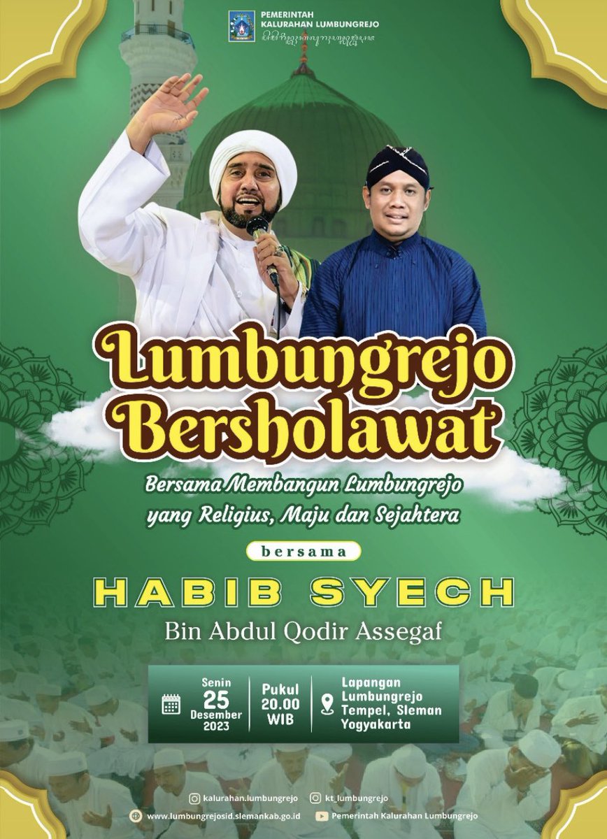 PersadaTempel's tweet photo. INFO PENGAJIAN HABIB SYECH MALAM NANTI (25 DESEMBER 2023)

@merapi_uncover tak infoin untuk parkiran yang cuma 100 meter dari lokasi pengajian Habib Syech di Lapangan Tempel Lumbungrejo, kalo jalan ± 1-2 menit aja ke lokasi acara 🙏🏻👍

@SyecherMania_ID https://t.co/mIss35IobM
