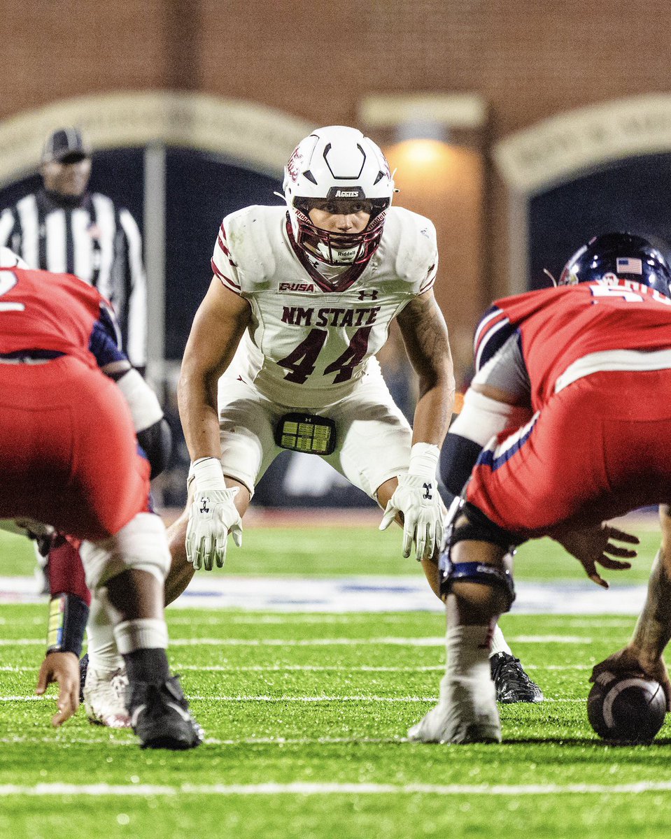 With the recent changes at NMSU, I have decided to enter the NCAA transfer portal with 2 YEARS of eligibility left. -Team Captain -All conference LB -2 year starter -111 tackles (lead team) -10.0 TFLS (lead team) -2.5 Sacks