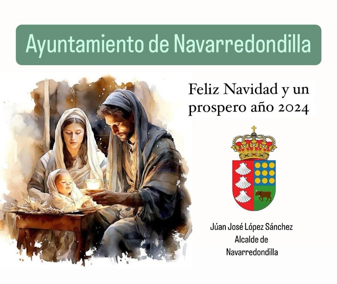 Navarredondilla's tweet photo. 🎄Nuestro Alcalde y la corporación de @Navarredondilla ,nos desean una Feliz Navidad y Próspero Año Nuevo!!🎄
A disfrutar de estas fiestas!!!! https://t.co/dROX1TArkW