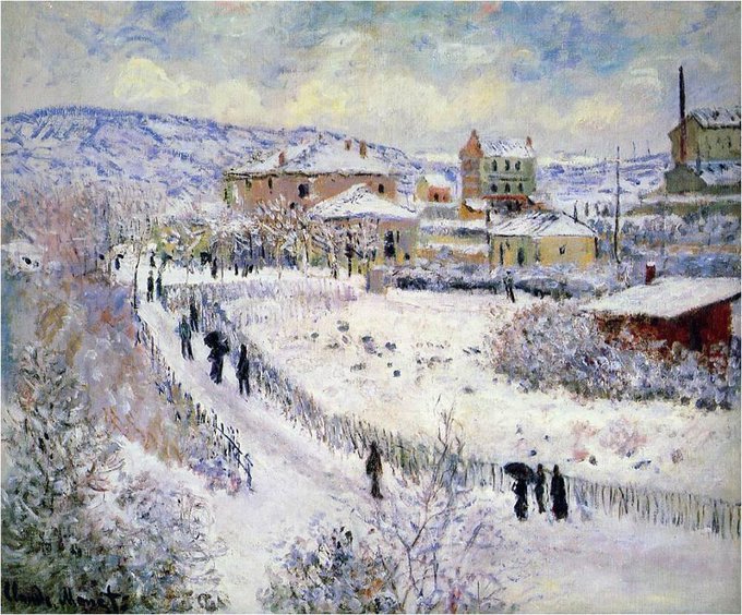 MERRY CHRISTMAS by Claude #MONET, 'VIEW OF ARGENTEUIL IN THE SNOW'1875 #ilovemonet #art #arttwit #iloveart #ArtLovers #gesture #Argenteuil #MerryChristmas