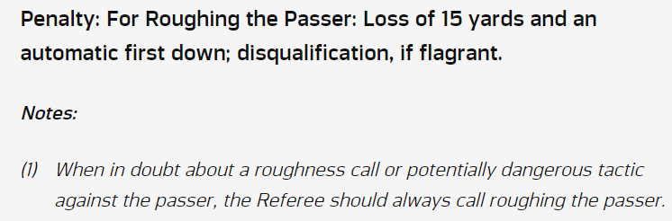 Great point here from <a href="/ProFootballTalk/">ProFootballTalk</a>. Here is rule's official language, which could explain why the roughing calls on both Cowboys QB Dak Prescott and Dolphins QB Tua Tagovailoa in second quarter. Seems doubtful that Christian Wilkins or Micah Parsons is fined for hits.