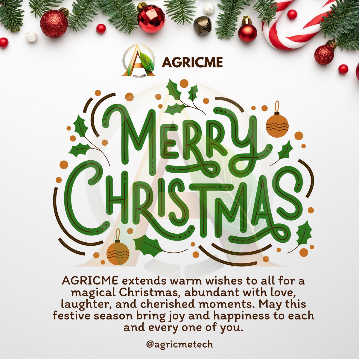 agricme63029's tweet image. Wishing you a harvest of joy, a season of abundance, and a Merry Christmas from Agricme! 🌟🎄 #SeasonsGreetings #AgriculturalCheer #FarmersUnite #GrowTogether