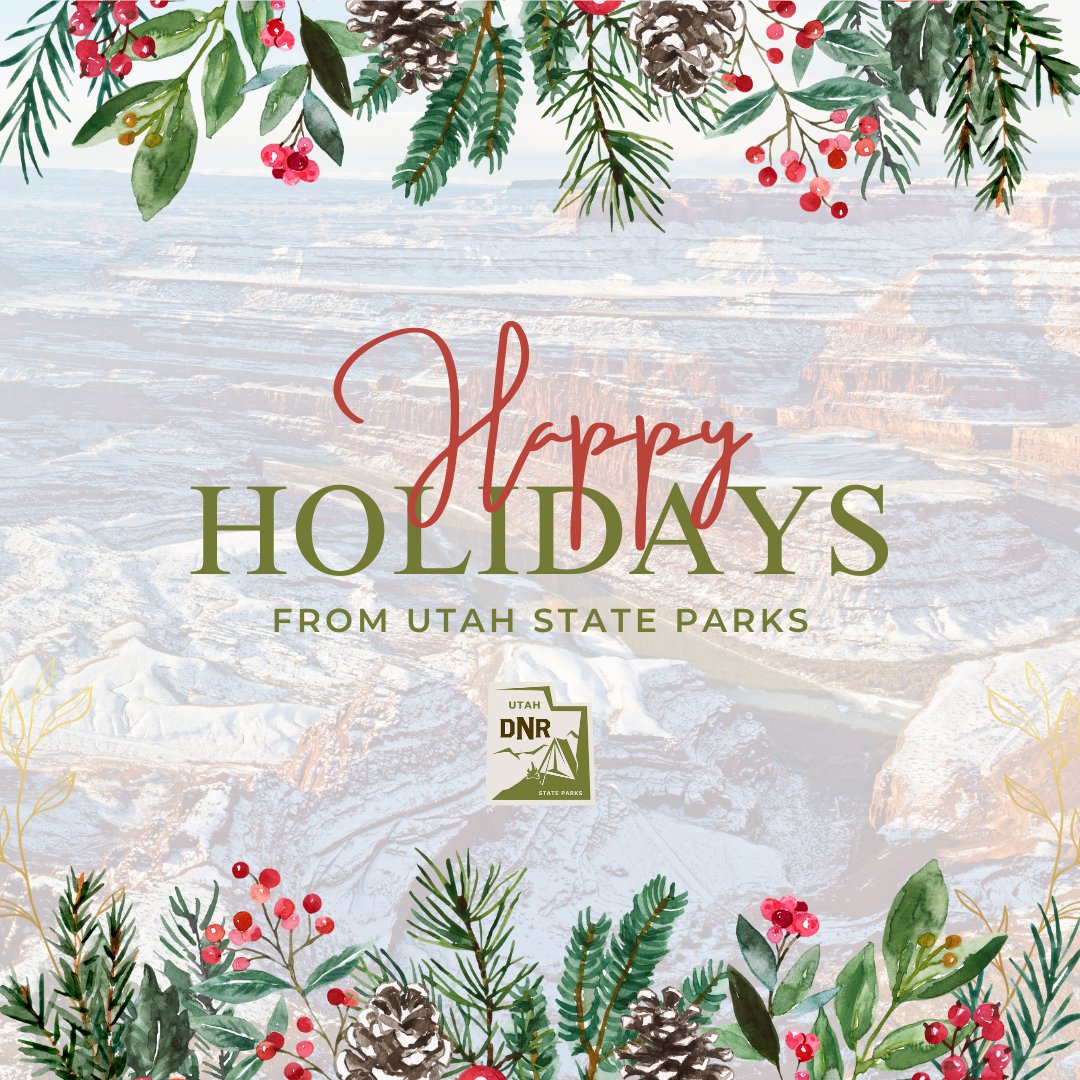 From crimson canyons to snowy summits, Utah's diverse beauty reflects the rich tapestry of the holiday season. May your celebrations be just as vibrant and memorable. Warm wishes from Utah State Parks!
