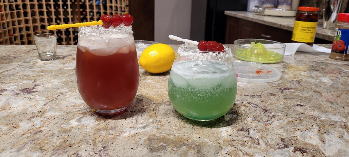blitzd68's tweet image. Daughter's first attempt at making fancy cocktails 🍸