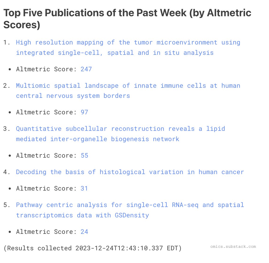 Spatial Omics Weekly tweet media