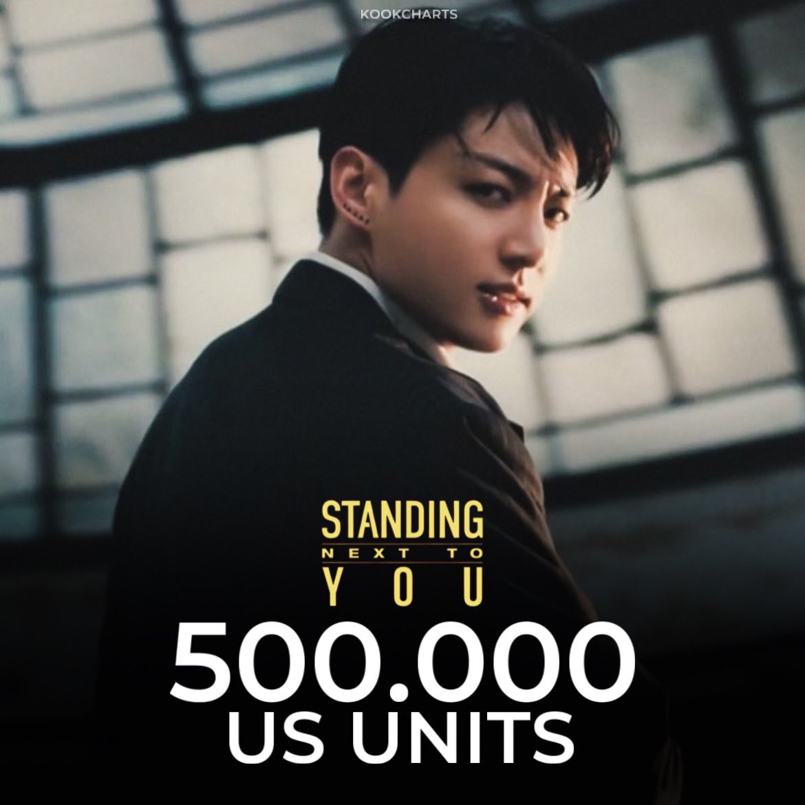 JungKook’s “Standing Next to You” has now sold over 500,000 units in the US 🇺🇸