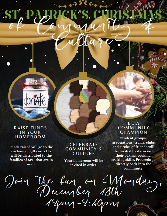 StPatricksOCSB's tweet image. Our busy week kicked off on Monday with our 1st Christmas Community &amp;amp; Culture celebration.The spirit of giving, gratitude, #ocsbHope and connection were present throughout the day and the rest of our week.
Merry Christmas &amp;amp; and a Happy New Year! 🎄#IAmStPats ☘️ @OttCatholicSB