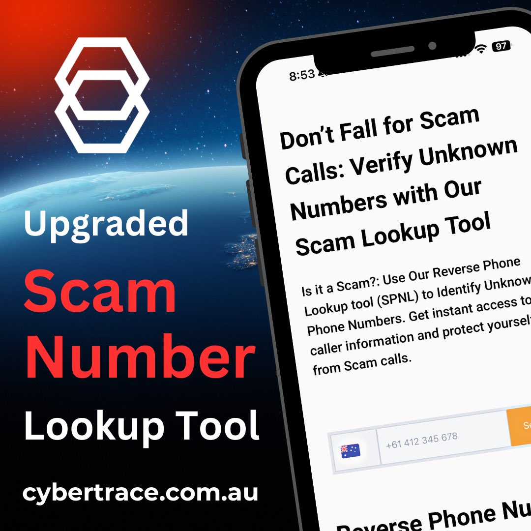 Cybertrace_com's tweet photo. ๐ต๏ธโโ๏ธ Weโve upgraded our free #scam #phonenumber lookup tool! Link in bio
โ
Verify unknown phone numbers
โ ๏ธ Report a scam phone number
#scammers #scammed #scams #osint #osinttools #scamnumber #scamcall #scamphone #scamprevention #cybertrace #prankcall #scamphonecall https://t.co/wZhsr7kjRH