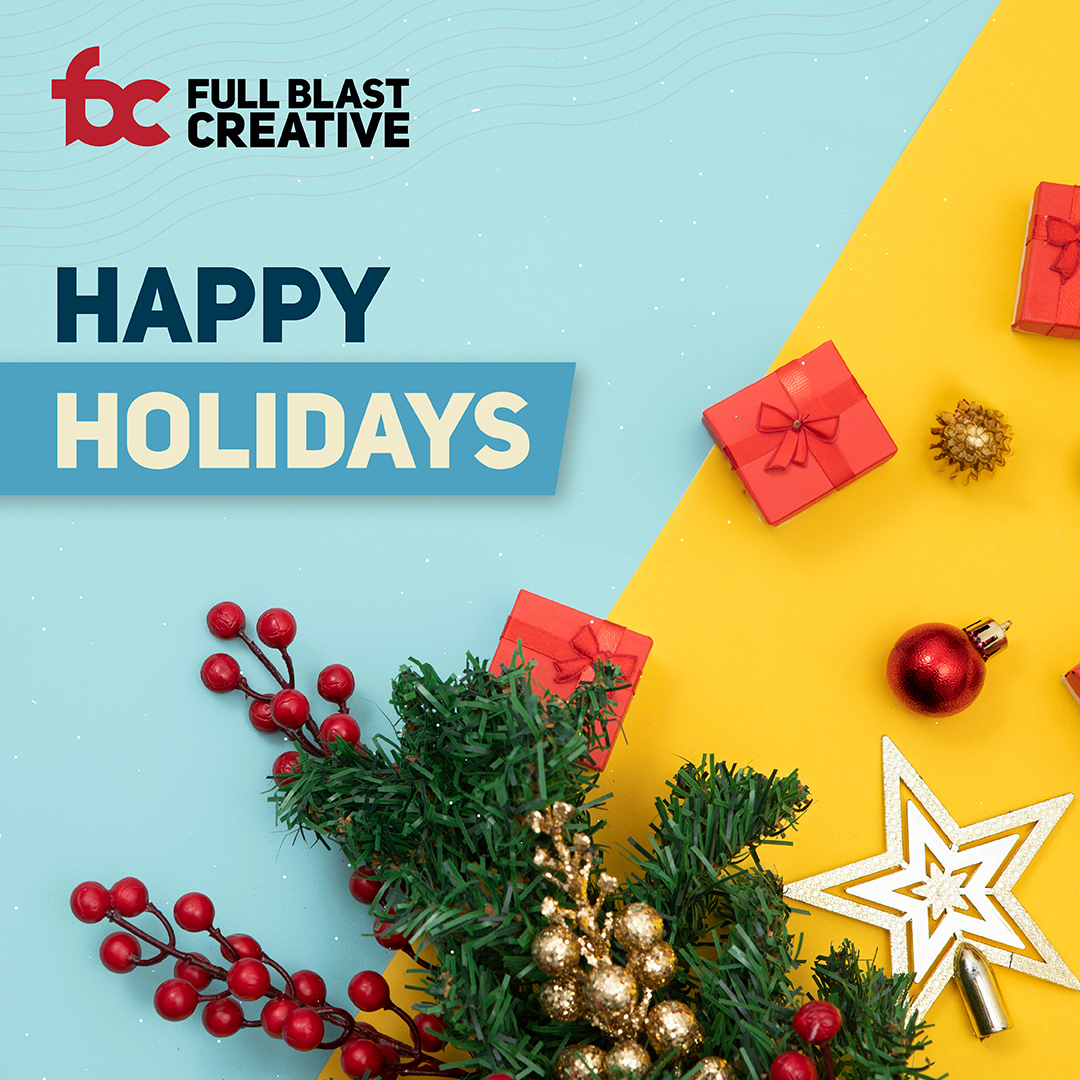 Wishing you joy, laughter, and all the festive cheer this holiday season! 🎄✨ Thank you for another incredible year—we appreciate your support and look forward to more amazing moments together in the coming year! 🌟 

Happy holidays from the Full Blast Creative team! 🎉