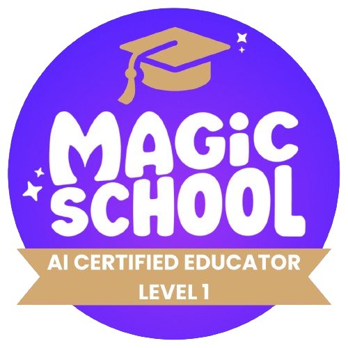 HSAlgebraTeach's tweet photo. I'm excited to announce that I have completed the MagicSchool AI Certification Course (Level 1).  MagicSchool is the leading AI Platform for educators - helping teachers lesson plan, differentiate, communicate clearly, and more!  You can take it here:  https://t.co/WuHUs1Fj2e https://t.co/7FAa279j46