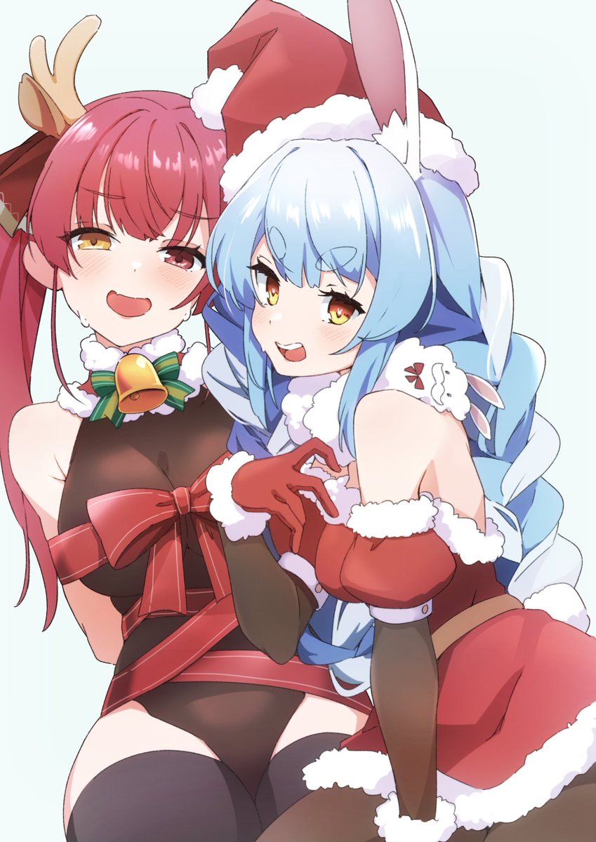 宝鐘マリン ,兎田ぺこら 「メリークリスマス!! #マリンのお宝 #ぺこらーと」|アイロニア/Aironiaのイラスト