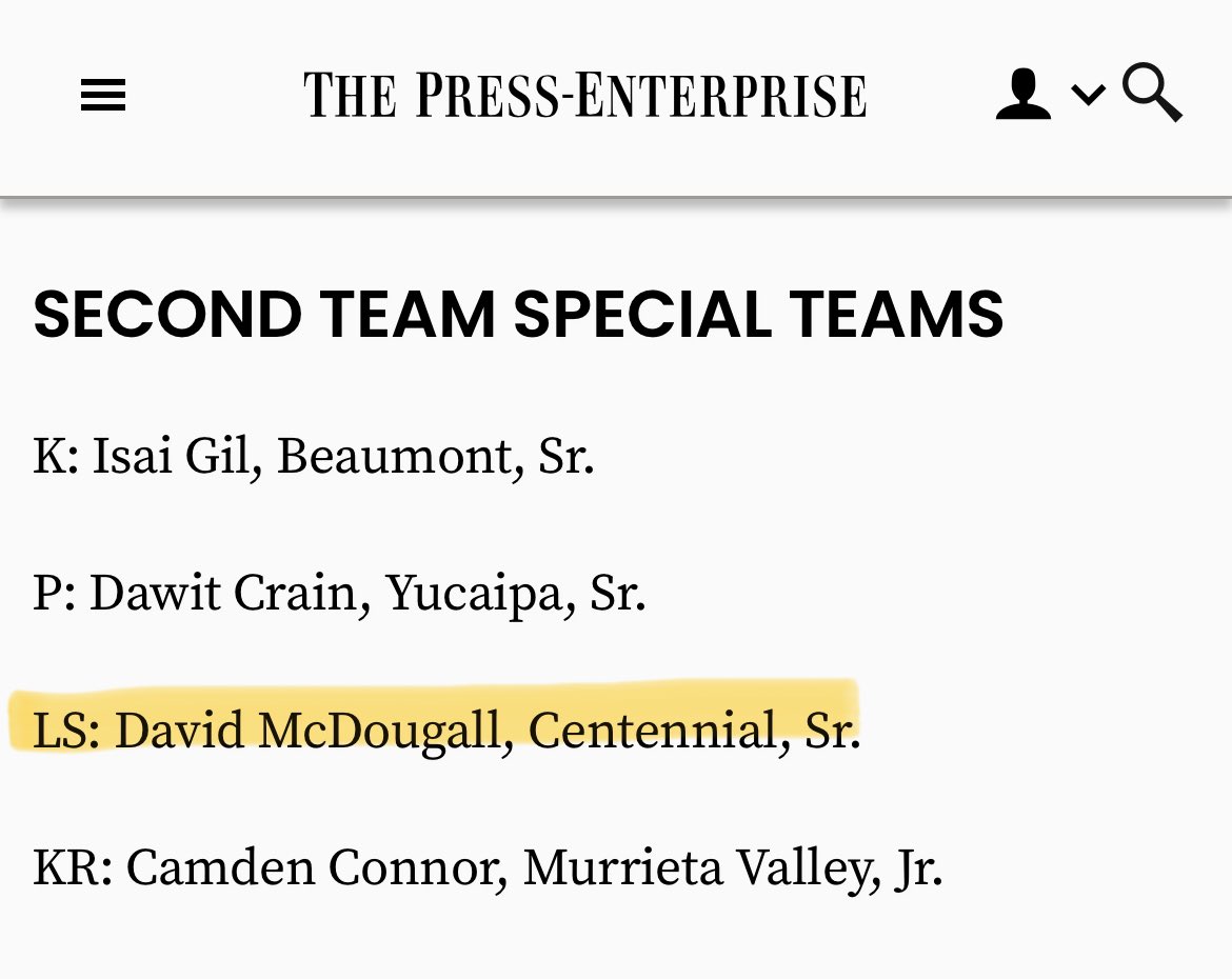 Excited to have earned 4.5 ⭐️ with <a href="/KohlsSnapping/">Kohl's Snapping Camps</a>. Thank you <a href="/Coach_Casper/">Coach Casey Casper</a> for hosting another amazing event! Also ended this semester with a 4.875 GPA and am honored to have made the Second Team Special Teams for the Inland Empire. 

🔗 pressenterprise.com/2023/12/22/all…