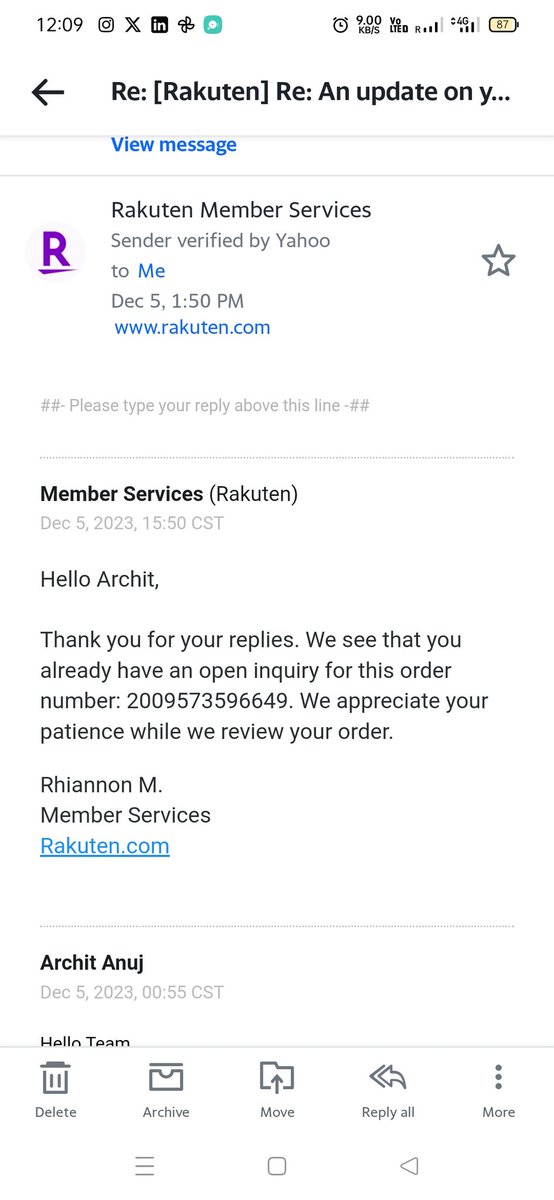 DESAIARCHIT's tweet photo. @Rakuten @DellTech @Dell - I have been made to chase your customer support for my cashback. I was given a deal from @Rakuten for 25% cashback. After I purchased a Dell laptop through Rakuten, I never got my cashback. Attached are the required screenshots for your reference. https://t.co/BHBxozjnGR