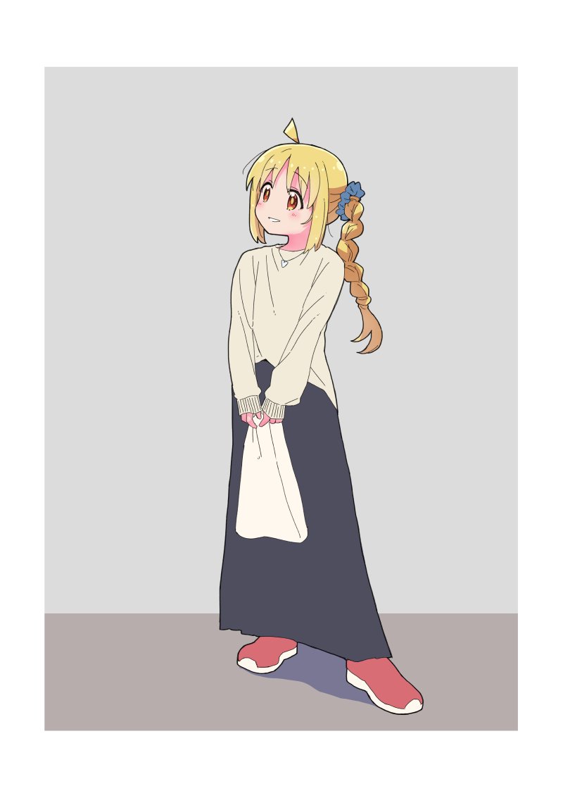 ijichi nijika 1girl blonde hair solo long hair braid ahoge skirt  illustration images