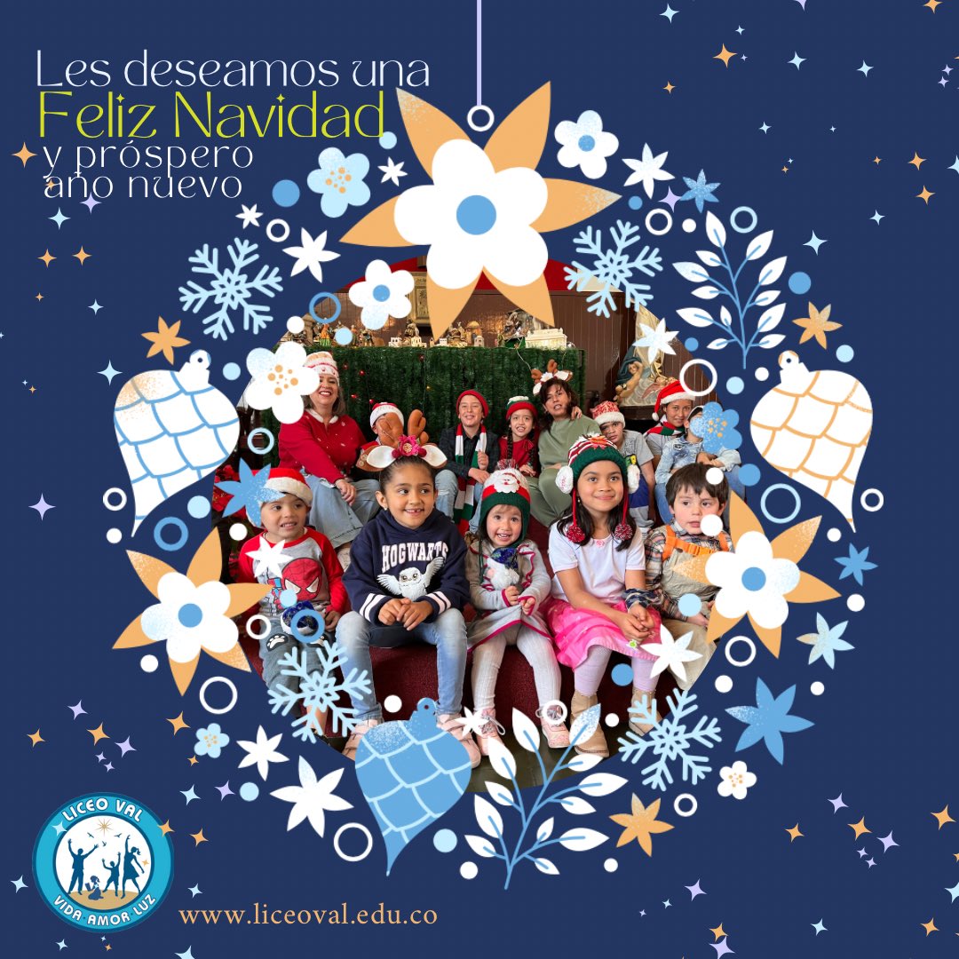El Liceo VAL les envía cordiales saludos y les desea una Navidad llena de alegría, así como un próspero y venturoso Año Nuevo. Que estos días festivos estén colmados de momentos especiales junto a sus seres queridos. ¡Felices fiestas!